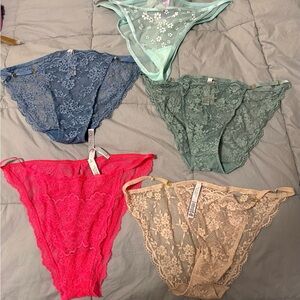 Elegant Lingerie Panty Set - Blue, Green, Pink, Beige NWT